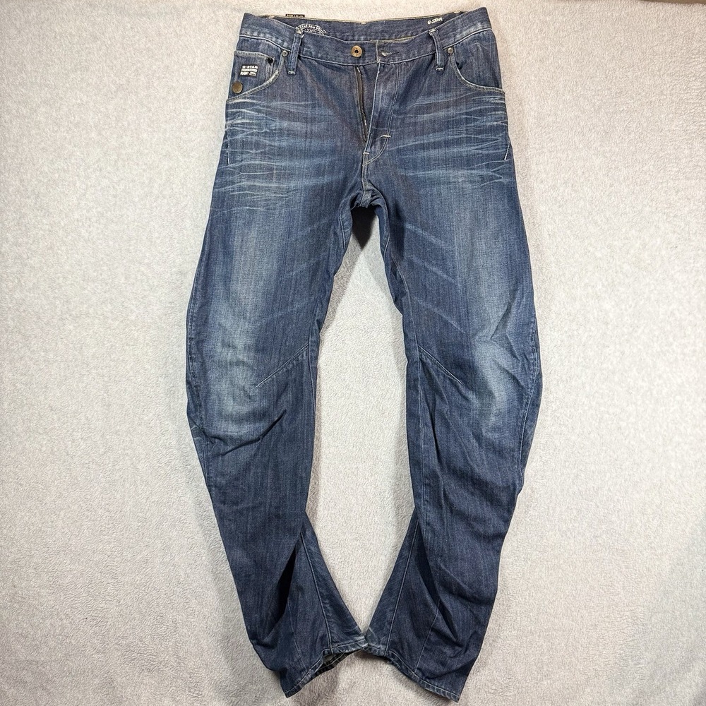 G-Star Raw Arc 3D Loose Tapered Jeans Mens 31x34 Barrel Leg Skater Punk Grunge
